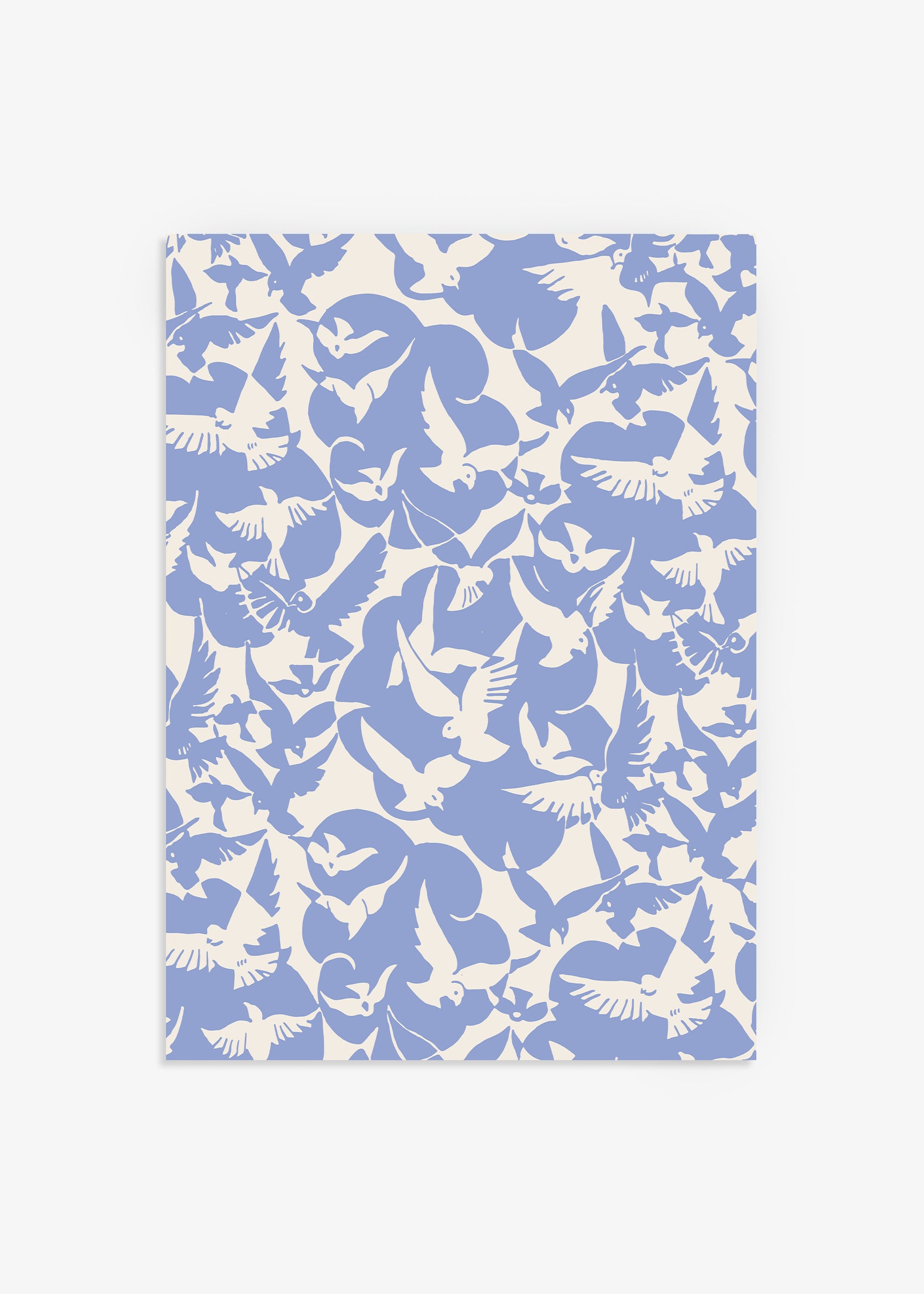 Blue Birds Pattern Print Front View