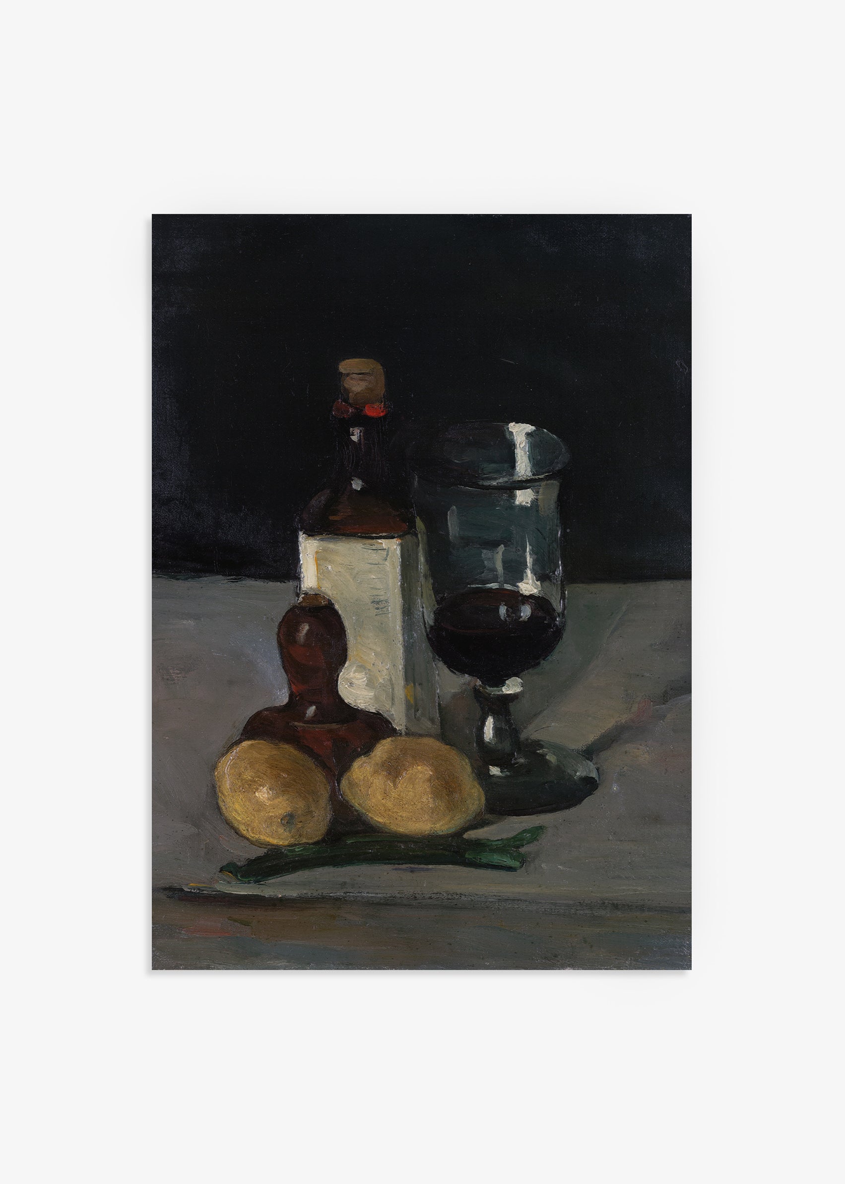 Paul Cézanne - Still Life with Bottle, Glass, and Lemons Print