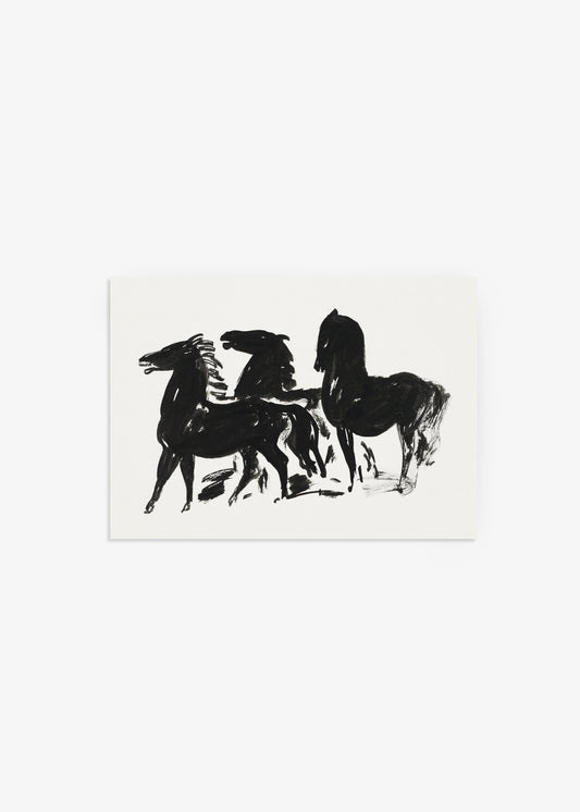 Leo Gestel - Three Black Horses Poster