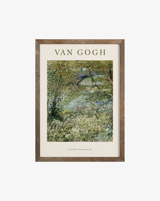 Van Gogh River Bank In Springtime Poster