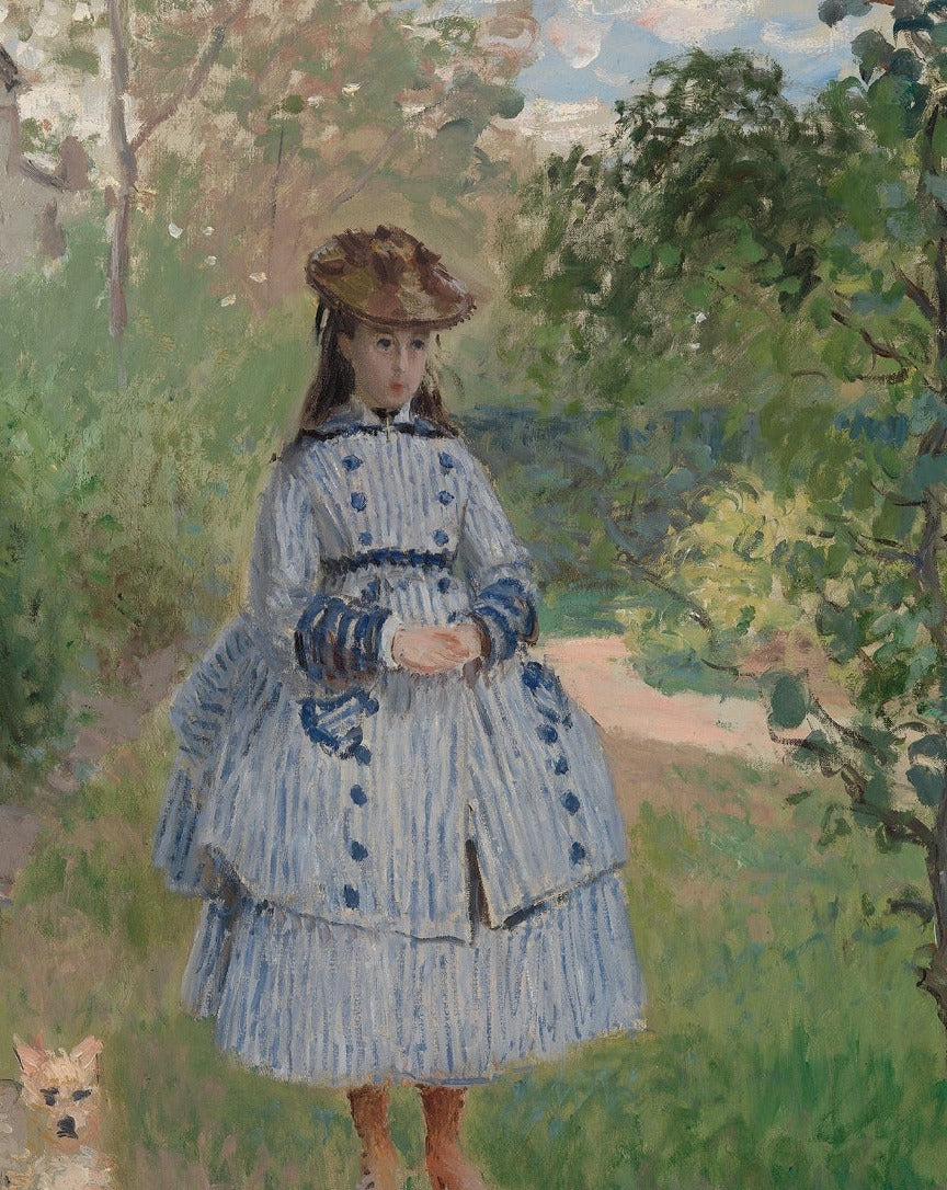 Claude Monet Girl With a Dog Print Close Up